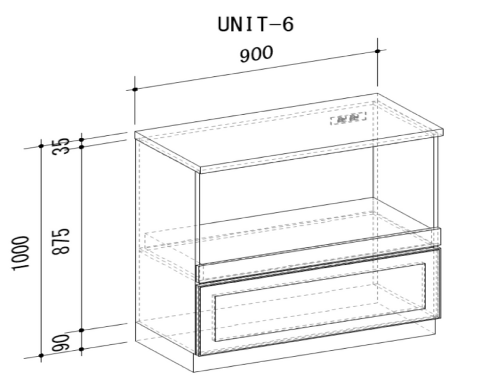 Cupboard with raised doors (Wise original frame design doors) and a 3-minute gloss urethane paint finish