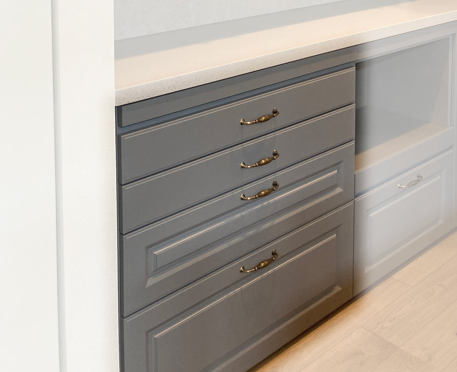 Cupboard with raised doors (Wise original frame design doors) and a 3-minute gloss urethane paint finish